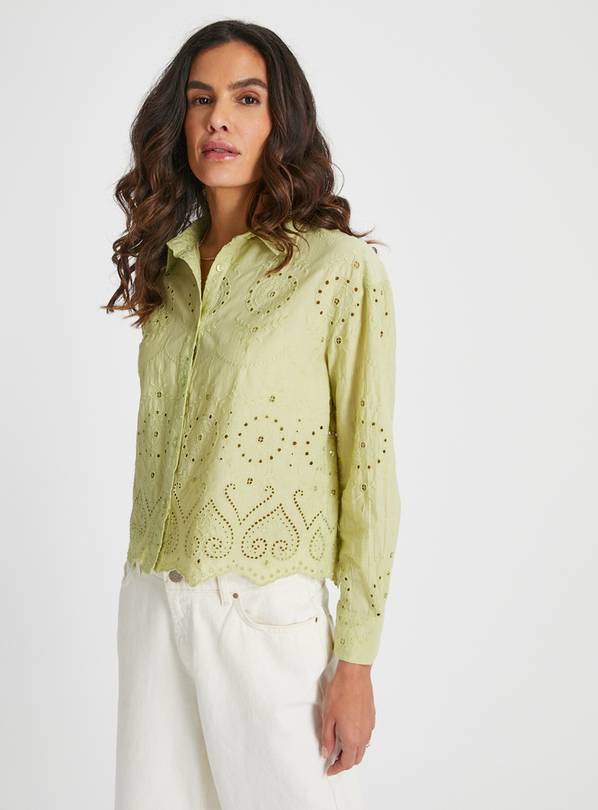 Light Green Long Sleeve Broderie Shirt 20